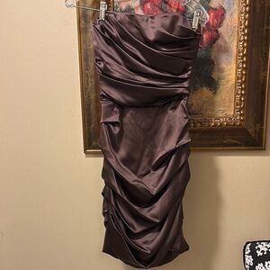 Dolce & Gabbana Silk shimmer Corset boning ruched Draped Zipper back Dress